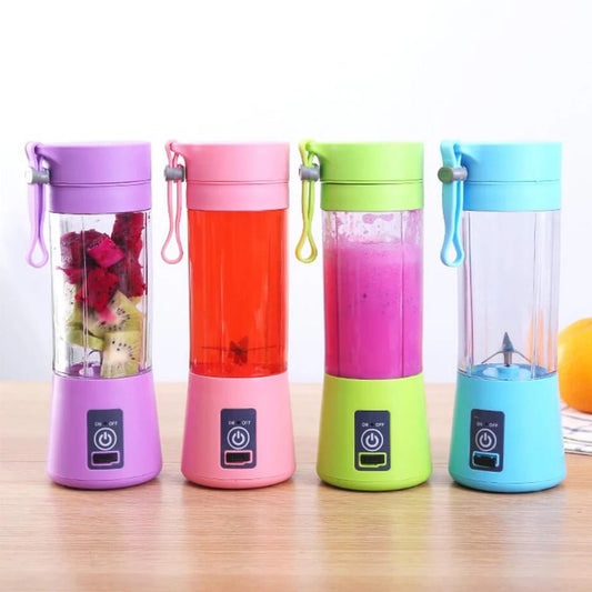 USB Rechargeable Juicer Blender 4 Blades Electric Blender Mini Portable Personal Size Juicer Cup USB Rechargeable Mixer 380ml Food Grade Water Bottle Portable Fruit Juicer Machine, USB Rechargeable Portable Juicer – Mini Blender for Smoothies & Shakes